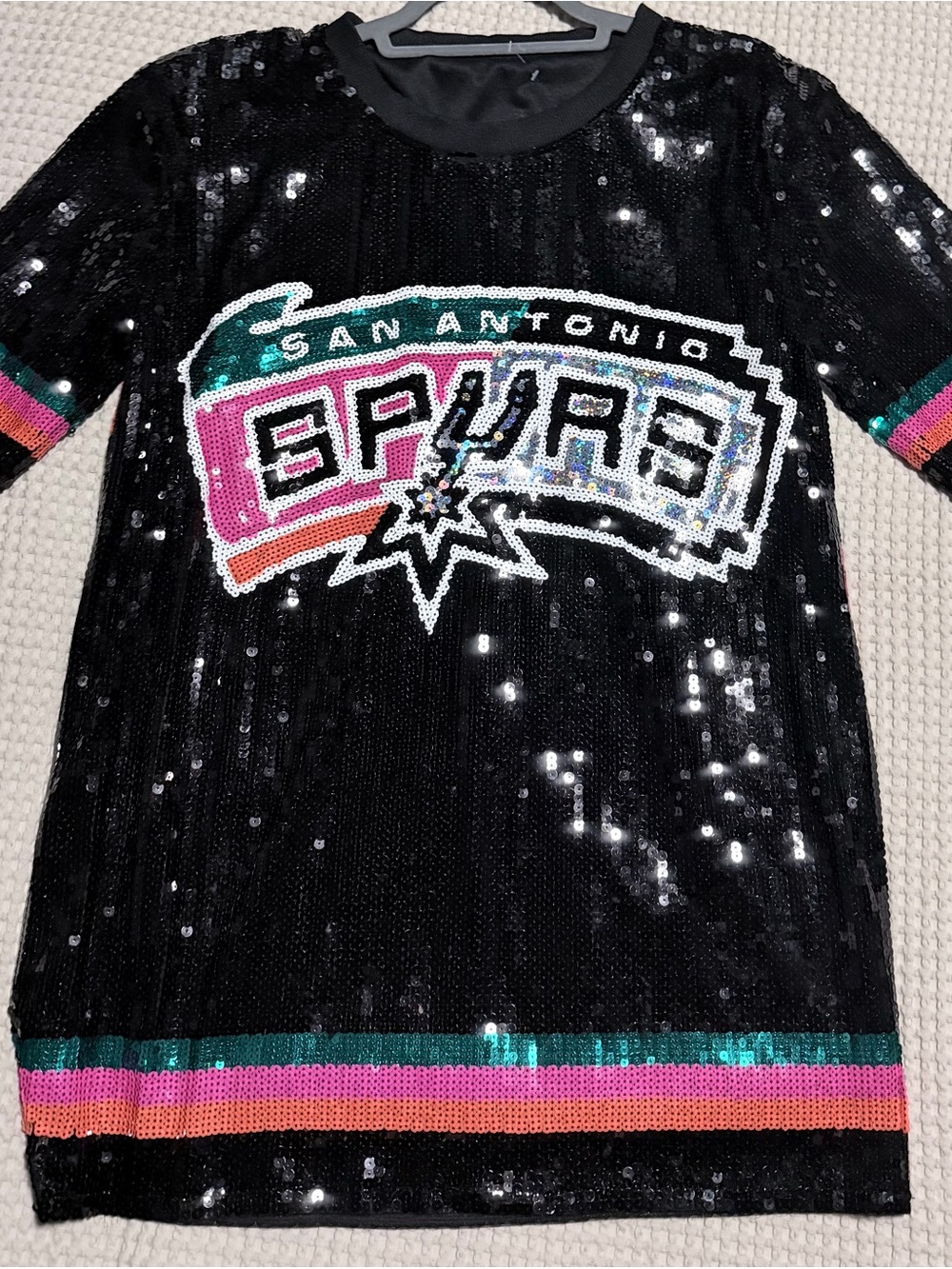 San Antonio Spurs Duo Logo Sequin Mini Dress/Tunic